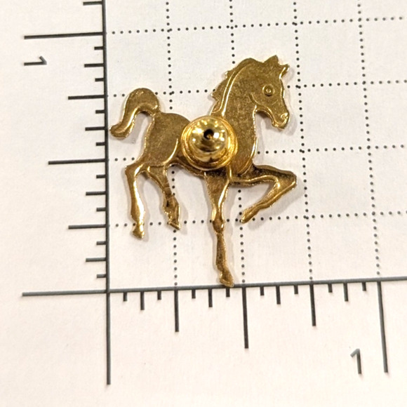 Retro Gold Tone Prancing Horse Pin - Picture 5 of 5